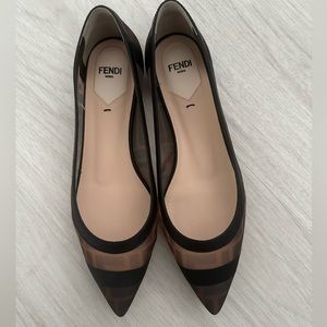 Fendi Black and Brown Flats